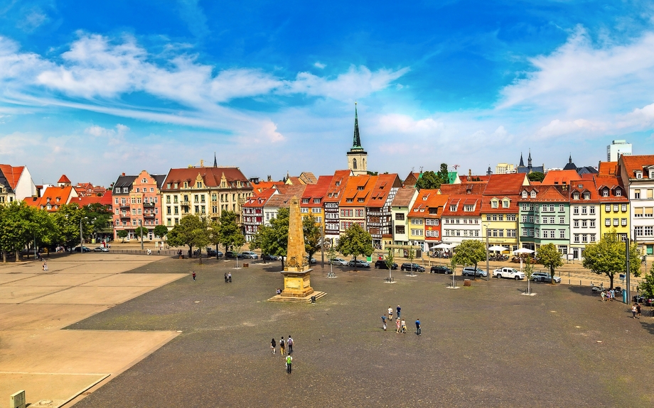 historisches Stadtzentrum in Erfurt, Deutschland