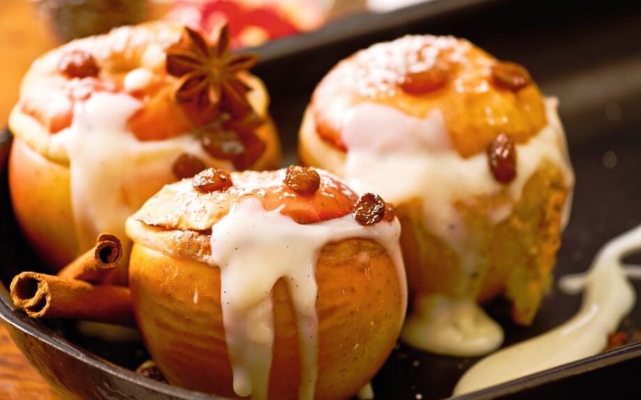 Bratapfel mit Vanillesauce