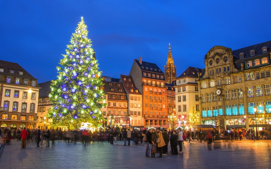 Weihnachtsmarkt in Straßburg im Elsass, Frankreich