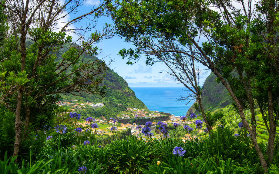Sao Vicente inmitten der Vegetation von Madeira