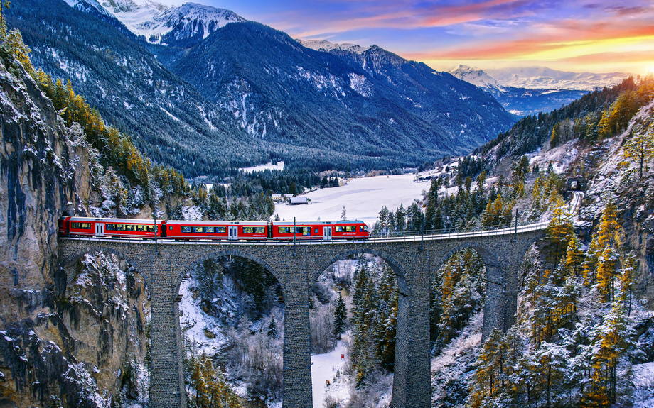 Landwasserviadukt in Filisur, Schweiz