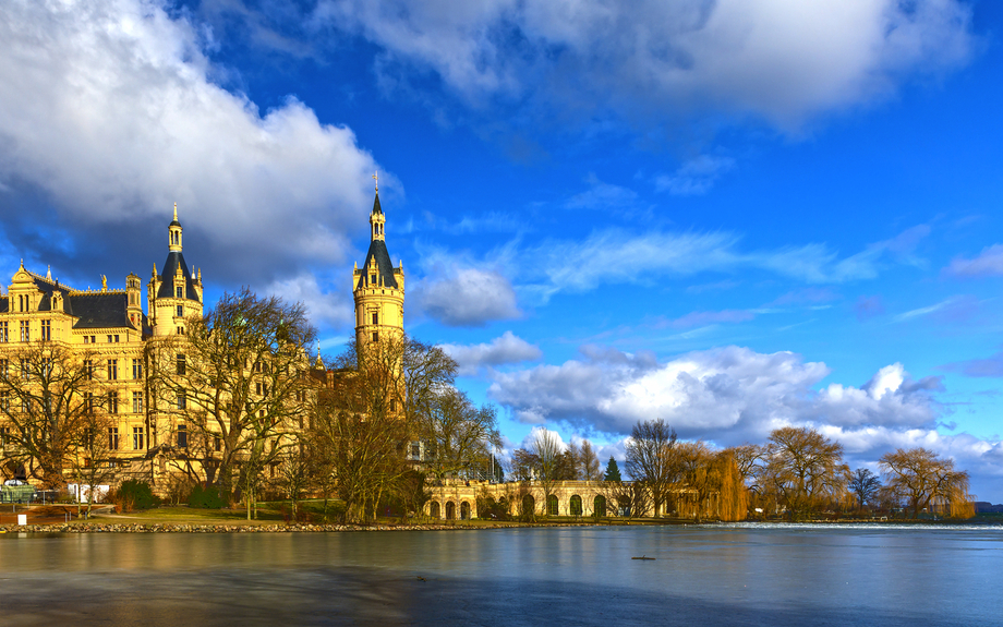 Schweriner Schloss im Winter
