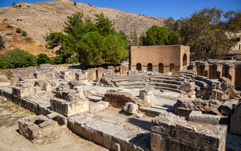Ruinen des Odeon, archäologische Stätte von Gortyn auf der Insel Kreta