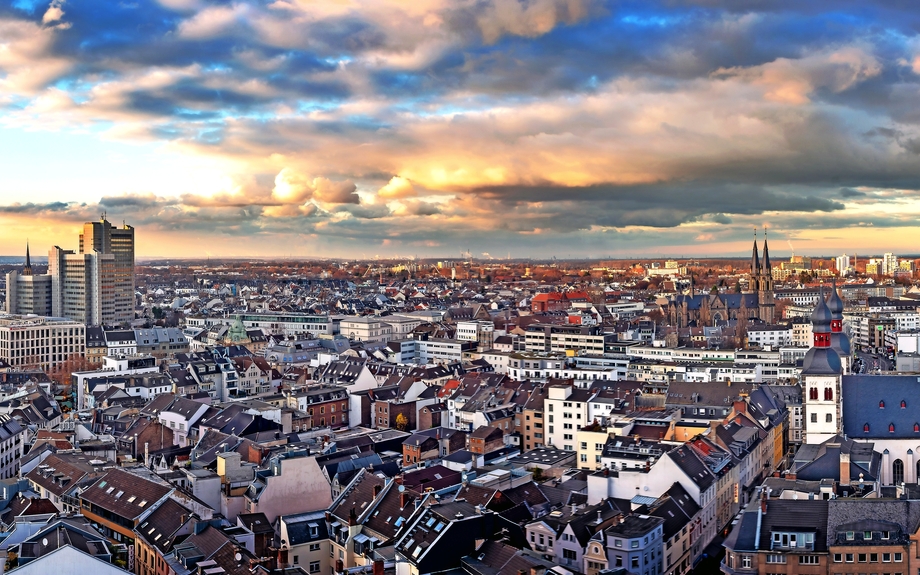 Luftbildaufnahme der Stadt Bonn