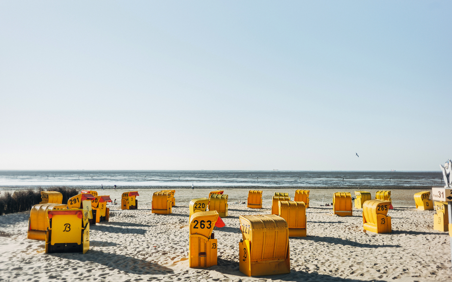 Strand am Nordsee-Wattenmeer in Cuxhaven-Duhnen,
